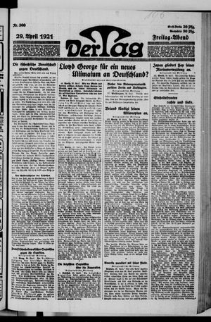 Der Tag vom 29.04.1921