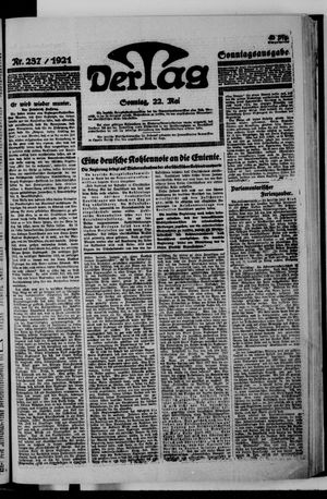 Der Tag vom 22.05.1921