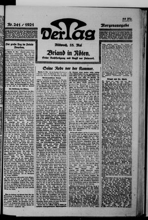 Der Tag on May 25, 1921