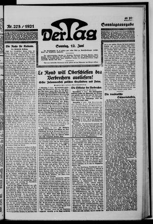 Der Tag on Jun 12, 1921