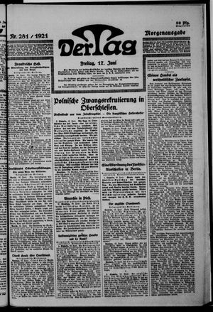 Der Tag vom 17.06.1921