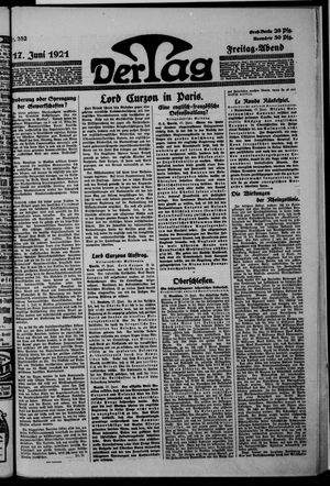 Der Tag vom 17.06.1921