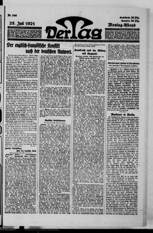 Der Tag vom 25.07.1921