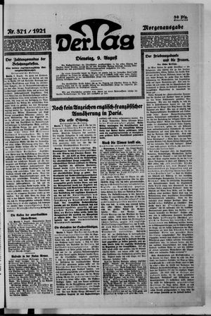Der Tag on Aug 9, 1921