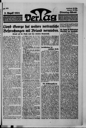 Der Tag on Aug 9, 1921