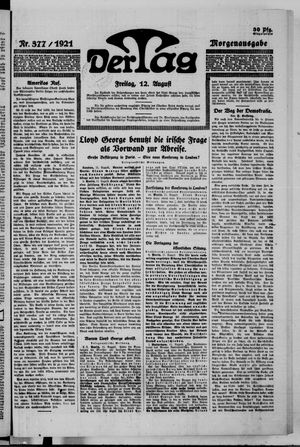 Der Tag on Aug 12, 1921
