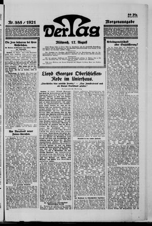 Der Tag on Aug 17, 1921