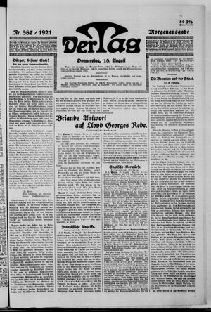 Der Tag on Aug 18, 1921