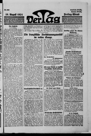 Der Tag on Aug 19, 1921