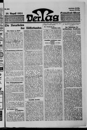 Der Tag on Aug 20, 1921