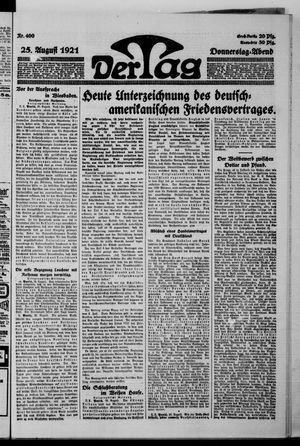 Der Tag on Aug 25, 1921