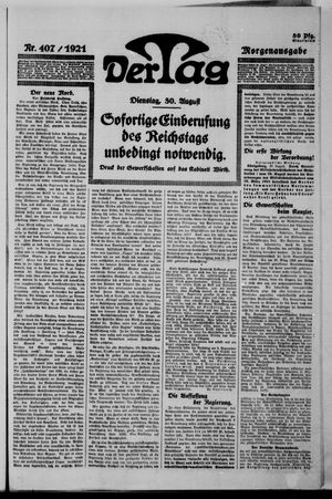 Der Tag on Aug 30, 1921