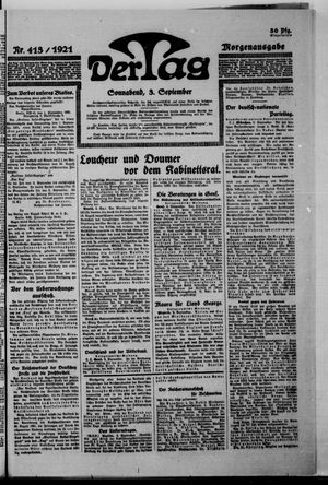 Der Tag vom 03.09.1921