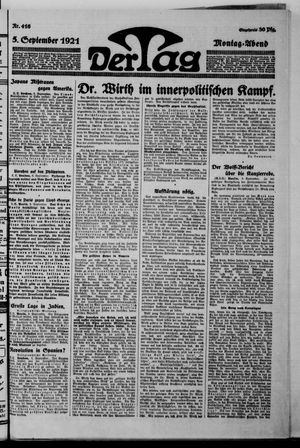 Der Tag on Sep 5, 1921