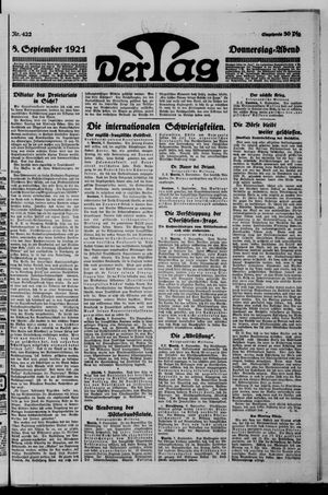 Der Tag on Sep 8, 1921