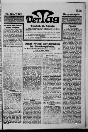 Der Tag on Sep 10, 1921