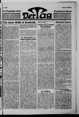 Der Tag on Sep 10, 1921