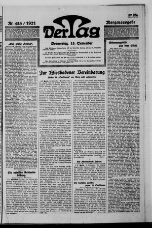 Der Tag on Sep 15, 1921