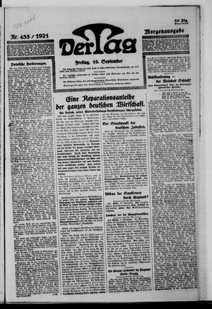 Der Tag vom 16.09.1921