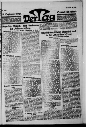 Der Tag on Sep 17, 1921