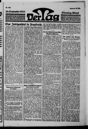 Der Tag vom 20.09.1921