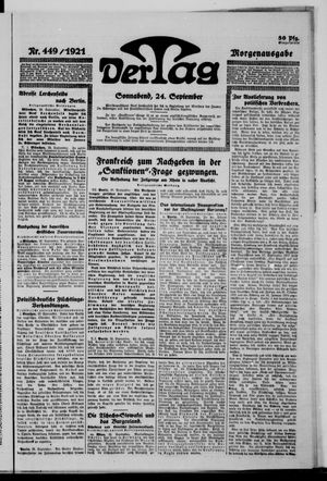 Der Tag on Sep 24, 1921