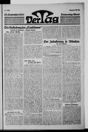 Der Tag vom 29.09.1921