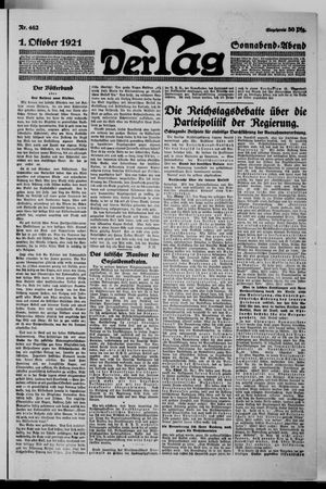 Der Tag on Oct 1, 1921