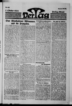 Der Tag on Oct 7, 1921