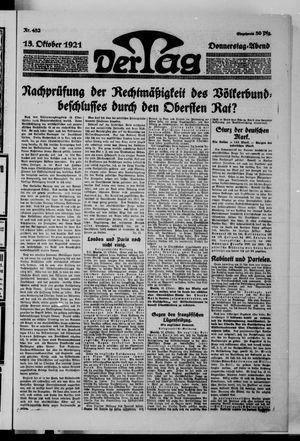 Der Tag on Oct 13, 1921