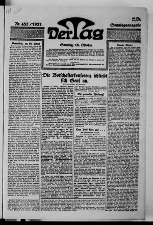Der Tag on Oct 16, 1921