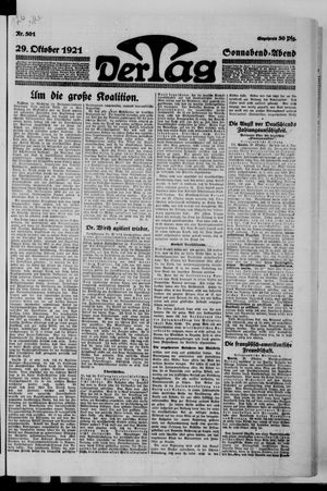 Der Tag vom 29.10.1921