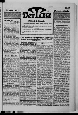 Der Tag vom 02.11.1921