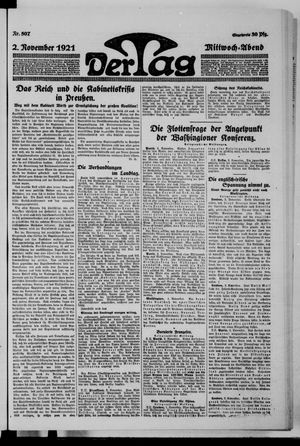Der Tag vom 02.11.1921