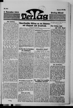 Der Tag on Nov 4, 1921
