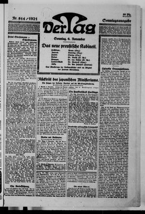 Der Tag on Nov 6, 1921