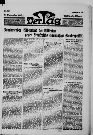 Der Tag vom 09.11.1921