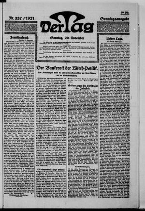 Der Tag on Nov 20, 1921