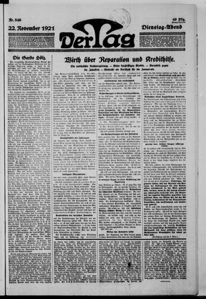 Der Tag vom 22.11.1921