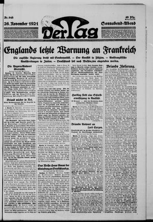 Der Tag on Nov 26, 1921