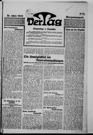Der Tag on Dec 1, 1921