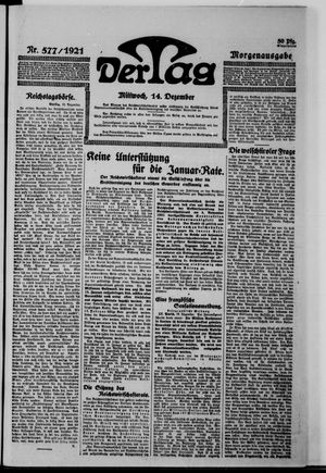 Der Tag vom 14.12.1921