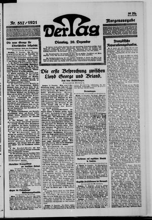 Der Tag on Dec 20, 1921