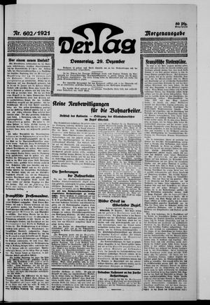 Der Tag vom 29.12.1921