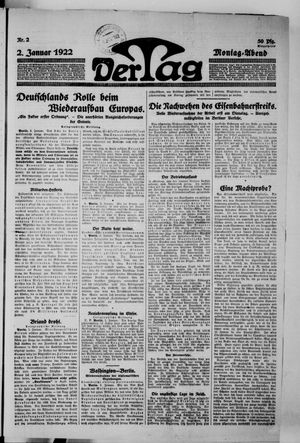 Der Tag vom 02.01.1922