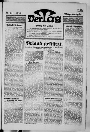 Der Tag vom 13.01.1922