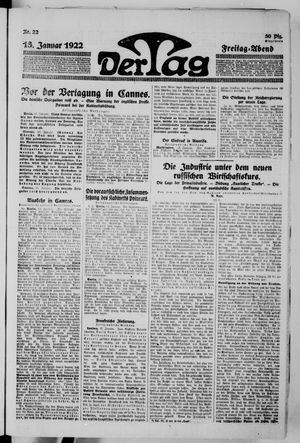 Der Tag vom 13.01.1922