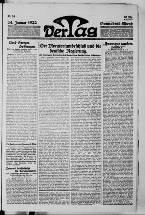 Der Tag on Jan 14, 1922