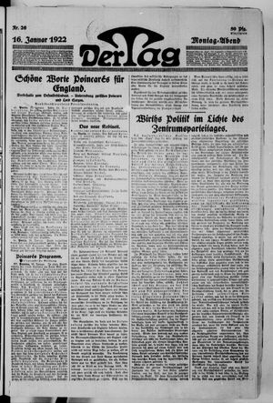 Der Tag on Jan 16, 1922