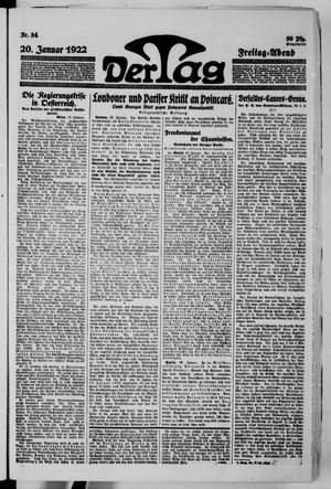Der Tag on Jan 20, 1922